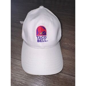 Taco Bell White Embroidered Logo Baseball Cap Adjustable Dad Hat Mens Womens
